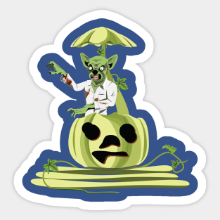 Pumpkin Zombie Halloween Sticker